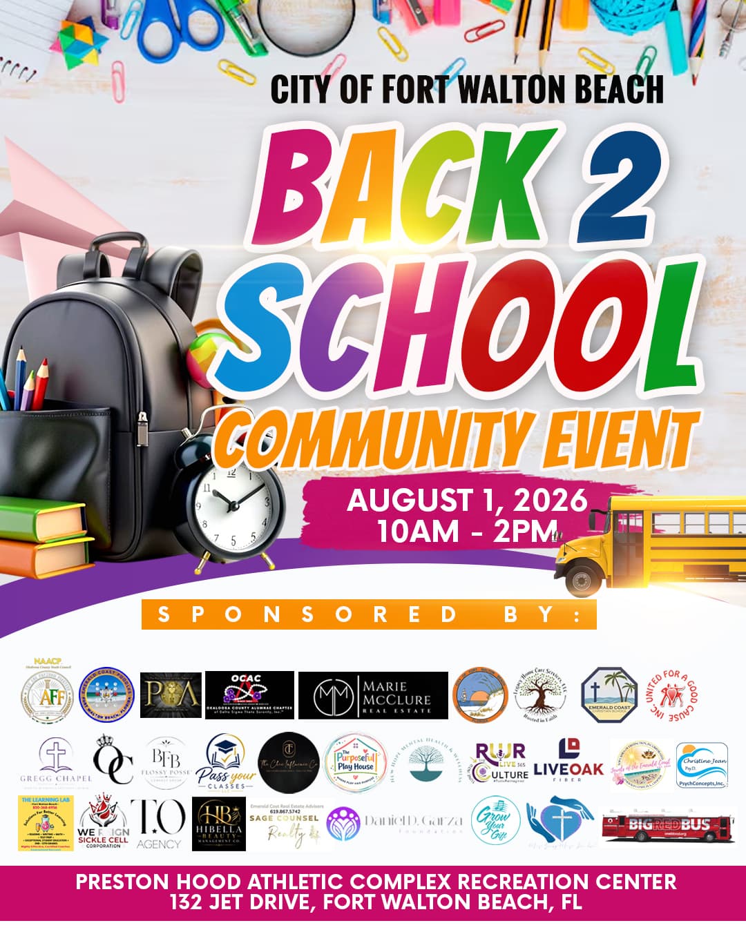 Back 2 School Event - FWB Rec Center