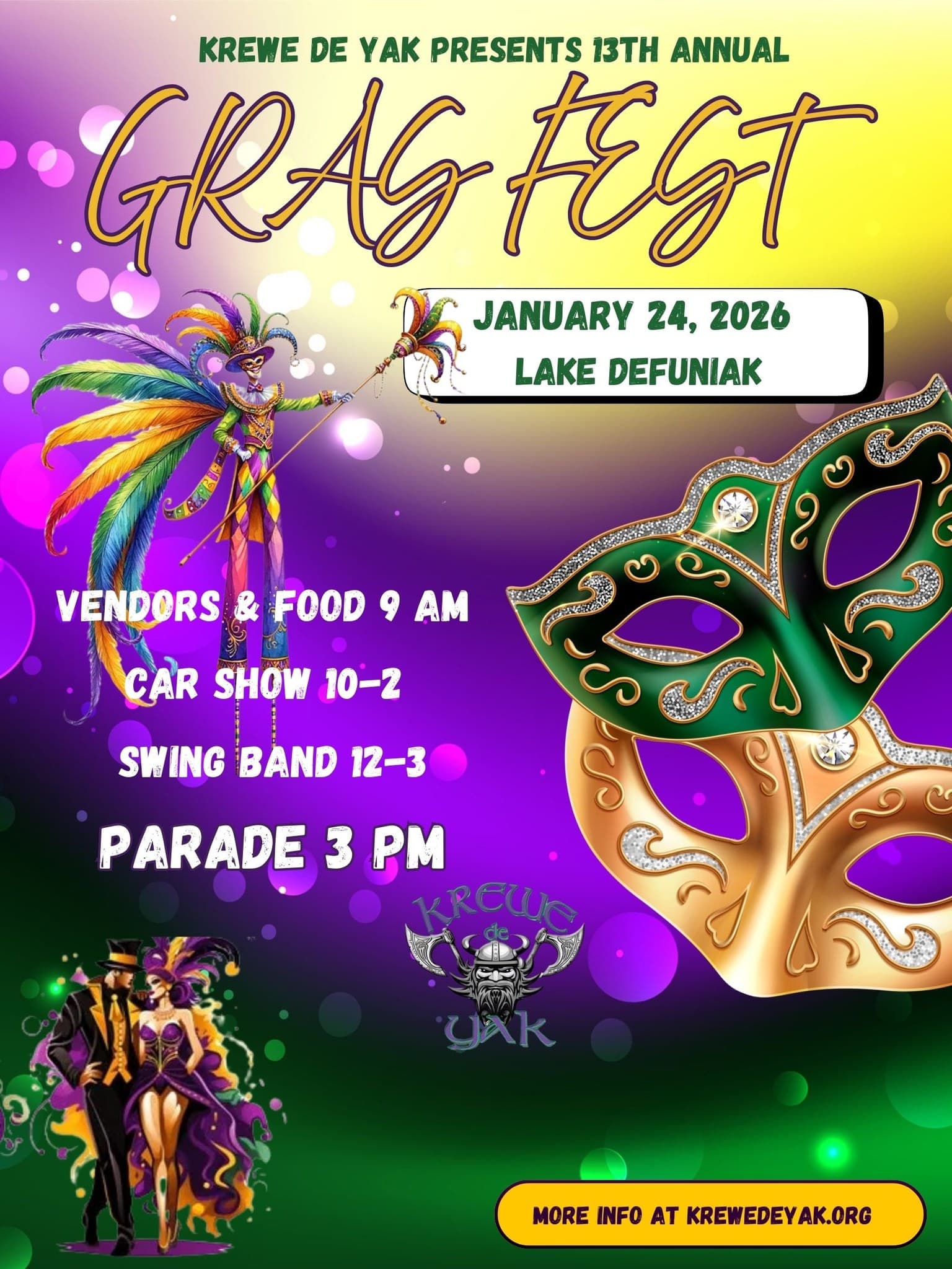 Krewe De Yak Gras Fest Planned For DeFuniak Springs