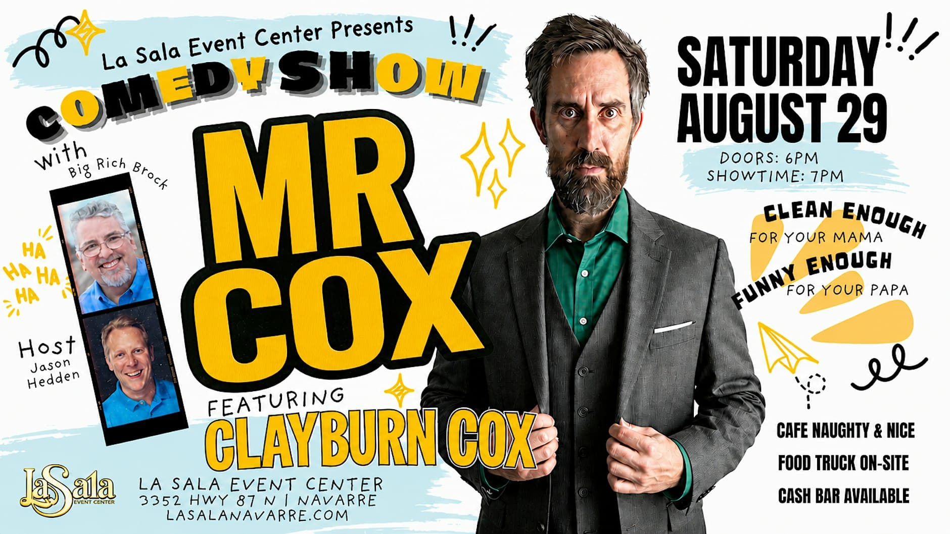 Comedy Show At La Sala Event Center:  Clayburn Cox